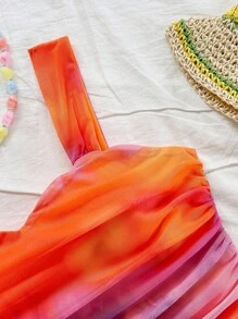 Soleia Trang phục áo hai dây họa tiết hoa nhỏ xinh và chân váy mini xếp ly CURVE dành cho nữ, trang phục đi biển phong cách ngày lễ, trang phục xuân hè dành cho nữ, lễ hội âm nhạc miền Tây Bohemia, ngày lễ Boho - Nhiều màu - Xem 6