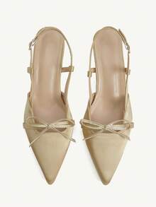 CUCCOO CHICEST Zapatos de tacón alto con punta afilada, tira de tobillo y lazo para mujer, de estilo vintage clásico, cómodos y versátiles, nuevo diseño