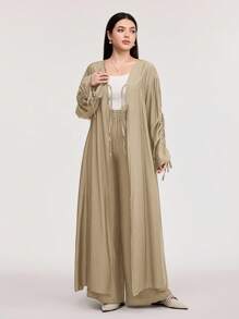 Veilorie Trang phục hai mảnh dành cho phụ nữ mặc hàng ngày - Màu be - Xem 3