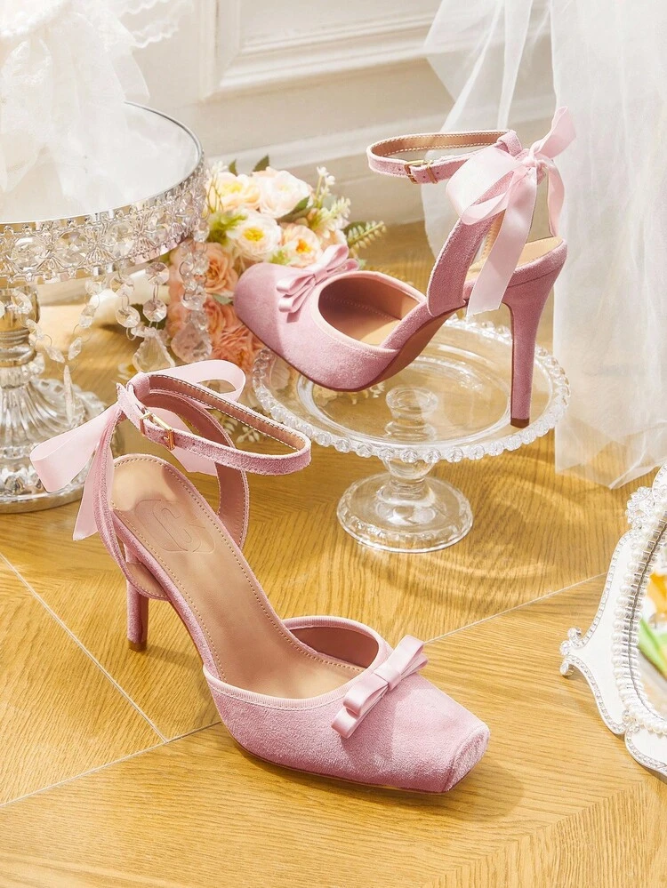 CUCCOO HITCHD Women's Fashion Pink Pointed Toe High Heel Pumps For Christmas Elegant Shoes Wedding Shoes Summer Shoes Bride Shoes