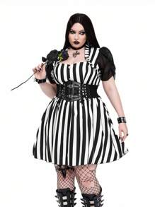 Whyspr 哥特朋克万圣节大码连衣裙