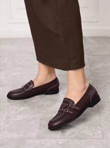 Sleekvia 女士时尚咖啡棕色平底鞋 - 咖啡棕 - 查看 3