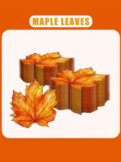 SHEIN Maple Leaf Paper Napkins Fall Thanksgiving Beverage Napkins Autumn Leaves Disposable Dinner Napkin For Home Kitchen Harvest Birthday Wedding Party Supplies