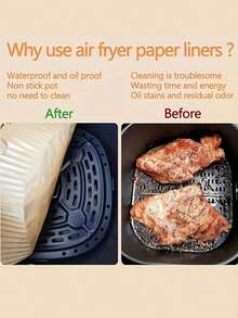 50/100 Blatt Hochwertiges Luftfritteuse Papier - Verdickt, Antihaftbeschichtet, Geeignet Für Luftfritteusen Von 2-8 L - Essenzielles Küchen- Und Gastronomie-Zubehör Zum Frittieren, Backen Und Für Mikrowellenöfen, Praktisches Luftfritteuse Papier, Unerlässlich Für Das Backen Von Kuchen - Multicolor - View 5