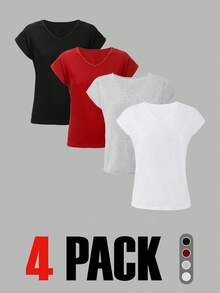 SHEIN Cottnline Conjunto De Camisetas Multipack - Multicolor - Ver 1