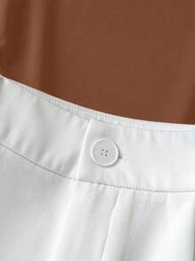 INAWLY 2 Pieces Women Sleeveless Solid Color Tank Top And Shorts Set, Casual - Brown - View 4