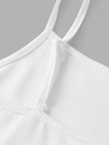 SHEIN Girlism Tween Girls 2pcs/Set All-Match Slim Fit Simple Basic Cami Top White Tank Tops Girls White Tank Tops White Camisole Girls Camisole White Tops Girls White Camisole Girls Tank Tops - White - View 3