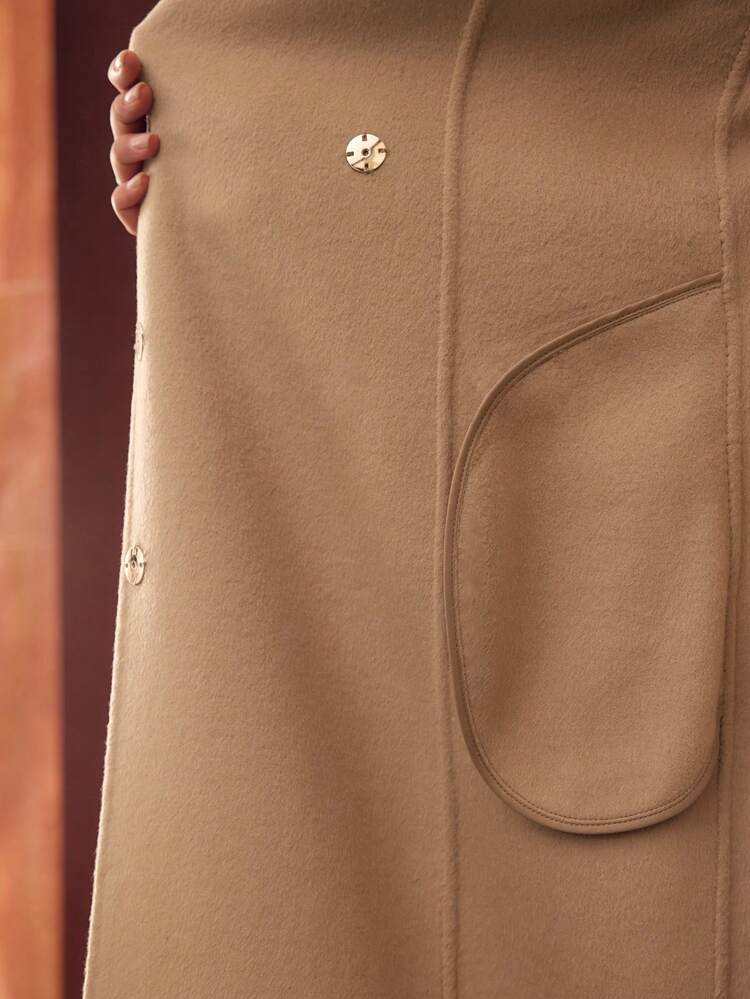 ELEGANT WAIST-CINCHED FITTED MERMAID COLLAR DOUBLE-FACED OVERCOAT, AUTUMN/WINTER
