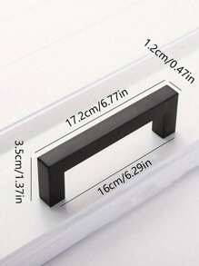 1pc Black Cabinet Handle, Matte Black T-Shaped And Square Stainless Steel Kitchen Handle, Furniture Hardware ,Door Knob Cabinet Wardrobe Drawer Pull,Cabinet Pulls - Black - View 11