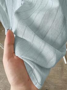 INAWLY 女士休闲条纹刺绣防晒衬衫，夏季 - 淺藍色 - 查看 5