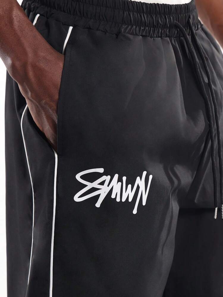 Wide Leg Track Pants With Star Print