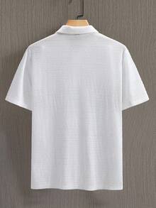 Manfinity Homme Herren Lässig Einfarbiges Kurzarm Polo Shirt, Sommer - Weiss - Übersicht 2