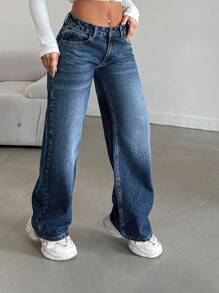 EURMUSE LOW RISE STRAIGHT CYT WOMEN BLUE JEAN - Dark Wash - View 3