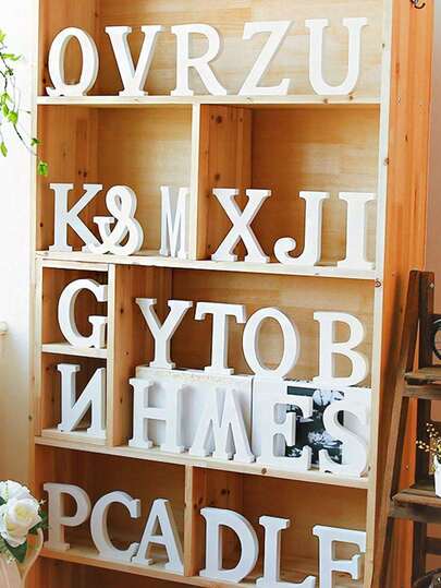 SHEIN 1Pc White English Letter Home Style Decor And Decorations Decor For Wedding Photography Props Best Gifts