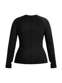 Easithlete 3pcs/Set Plus Size Women Seamless Long Sleeve Sports Tops Long Sleeve Workout Tops Long Sleeve Active Wear - Multicolor - View 7