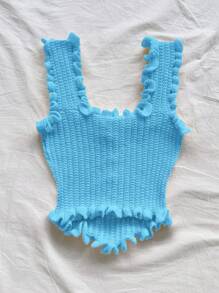 Soleia 女士浪漫休閒假日針織上衣 - 藍色 - 查看 2