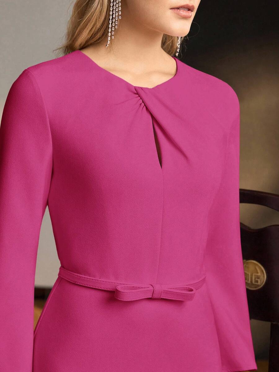 MOTF Soiréza 锁孔领口系腰带连衣裙 - 彩色 - 查看 2