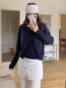 DAZY 女士纯色优雅长袖韩版毛衣秋冬