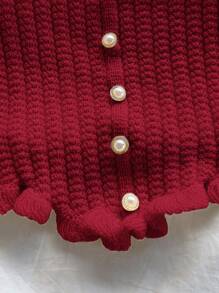 Soleia 女士浪漫休閒針織上衣 (適用於度假) - 紅色 - 查看 5