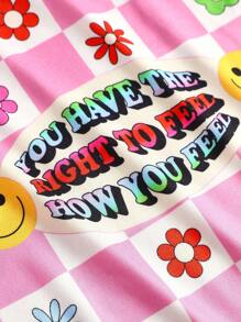 Y2Kool themindfulbutterflyy 女士粉色格纹花朵图案吊带背心 可爱上衣 Y2k Y2k 服装 女士上衣 独立美学上衣 卡哇伊上衣 Y2k 休闲上衣 - 粉色 - 查看 4