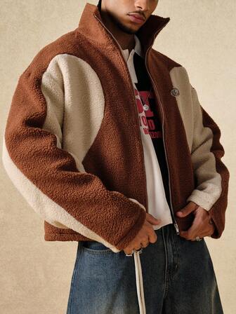 Street Life Veste décontractée à zip et couleurs contrastées pour hommes, automne