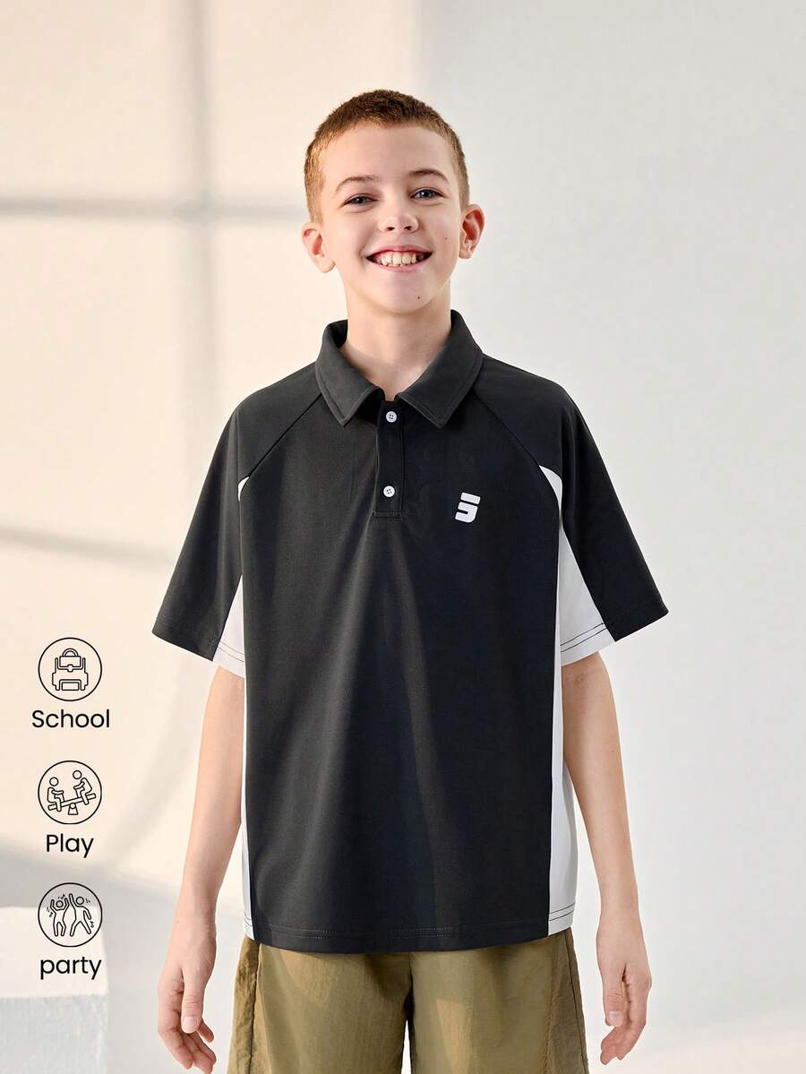 JNSQ Camiseta de manga corta para deportes al aire libre para volver a la escuela, camiseta de manga corta suelta con estampado de letras y números divertidos para niños para actividades al aire libre profesionales