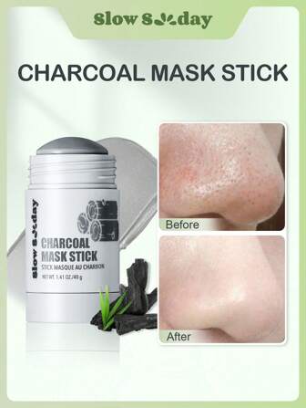SlowSunday Charcoal Mask Stick, Skincare, Face Mask, Clay Mask Stick, Remove Blackheads,  Shrink Pores,  Improve Skin Tone, Back To School, For Fall/Autumn, K Beauty