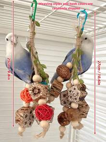 1/2/3 件鸟咬咀嚼棒玩具，娱乐和解谜，用于鸟笼装饰，多种款式和颜色，混合随机款式