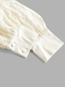 SHEIN MOD Plus Size Apricot Vintage Palace Style Elegant Jacquard Fabric Mermaid Maxi Dress With Long Sleeves - Apricot - View 5