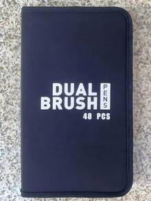 SHEIN 168/120/100/80/72/60/48/36 PCS Double Tip Marker Pen Set Washable Brush Pen Art Supplies No Bleed Through Paper Waterproof Vibrant Colors Professional Artist Markers DIY Graffiti Drawing Tools Sketching Coloring Set Perfect Gift For Back To School Art Collection - Multicolor - View 4