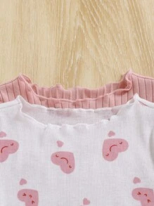 4件套女婴休闲花卉针织长袖上衣和裤子套装 - 彩色 - 查看 7