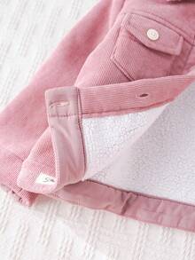 Cozy Pixies Baby Girl Thermal Lined Turndown Collar Long Sleeve Jacket, Versatile & Comfortable,In Fall/Winter - Pink - View 5