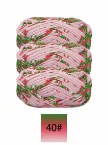 3pcs Polyester Satin Ribbon Yarn Bundle, Approximately 300g, Multi-Color And Mixed Color Self Peeling Gauze, Knitted Yarn, Colored Cloth, T-Shirt Yarn Fabric - Used For DIY Crochet Slippers, Bags, Storage Baskets Production - Multicolor - View 20