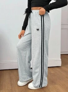 SHEIN Sparklyn Girls' Casual All-Match Versatile Sports Commuting School Back-To-School Daily Home Loose Sweatpants Fall Winter