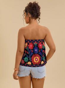 Travachic Plus Size Women Casual Strapless Top, Suitable For Summer Holiday