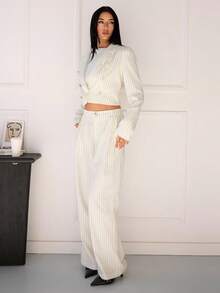 SHEIN Tall 2pcs Women's Regular Minimalist Double-Breasted Blazer And Pants Suit Setm,Fall Women Clothes,Business Casual Woman - Yellow - View 4