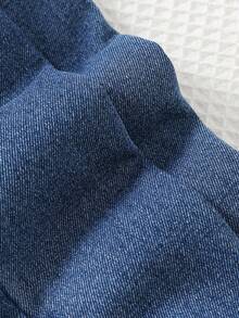 Cozy Pixies Baby Girl Bow Decor Elastic Waist Casual Pants, Versatile & Comfortable Fall Winter - Blue - View 5