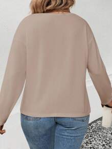EMERY ROSE Women's Casual V-Neck Bestselling Leopard Print Pattern Plus Size Long Sleeve T-Shirt Fall Cloth For Women - Multicolor - View 2