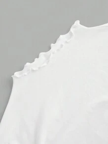 SHEIN EZwear 2 件套女士休闲黑白针织 T 恤，带保暖衬里，秋装冬装女士冬季上衣女士高领上衣高领上衣修身上衣女士长袖上衣，女士秋装 - 黑與白 - 查看 9