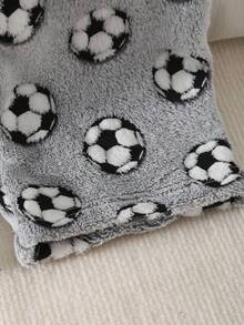 Genkimix Kids Oversized Boys' Sleepwear Set, Comfortable Loose Fit With Plush Fabric, Round Neck Shirt With Large Soccer Embroidery, Plush Pants With All-Over Soccer Pattern, Casual Homewear Pajama Set Boys Football Pajamas Boys Soccer Lounge Set Boys 2 Piece Pajama Set Boys Fleece Pajamas Boys Sleepwear Set 8Y-12Y Fall Winter - Grey - View 8