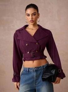 Lumalex Thu Hè Tiền Cũ Lấp Lánh Kỳ Nghỉ Tiệc Tùng Lễ Hội Rave Đi Chơi Kỳ Nghỉ Bohemian BOHO Biển Bãi Biển Nóng Ngoài Trời Nhiều Lớp Phong Phú Mùa Cưới Tiệc Tiệc Trưởng Thành Vai Đệm Cinched Phóng Đại Eo Ve Áo Ngắn Áo Khoác Trench Thường Ngày Hai Hàng Khuy Áo Khoác Blazer Nữ Áo Khoác Blazer Nữ Áo Khoác - Màu tím - Xem 6