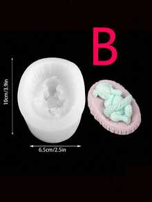 1pc Baby Shape DIY Silicone Mold, Sleep Baby Design Silicone Mold For DIY - White - View 11