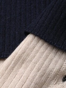 DAZY Cardigan elegant 2 în 1 pentru femei, cu mânecă lungă, în culori contrastante, toamnă/iarnă - Albastru marin - Vizualizare 8