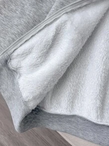 SHEIN Tween Girl Casual Comfortable Minimalist Gray Hooded Long Sleeve Knit Top, Suitable For Outings, School, Daily Gatherings, Autumn/Winter Fall - Grey - View 9