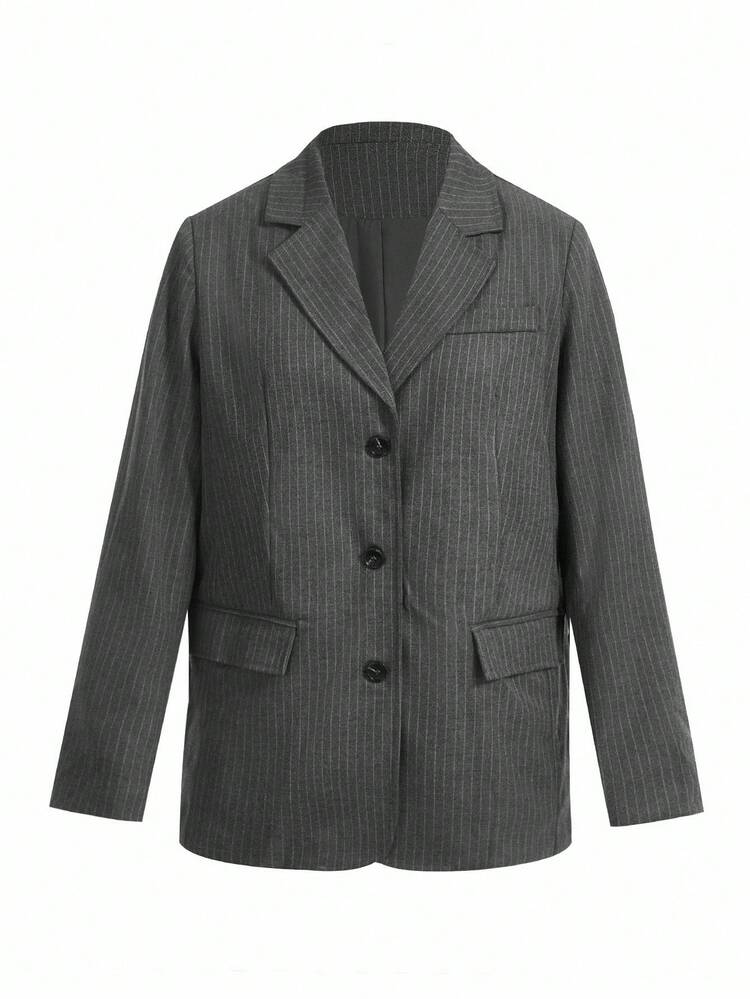 SHEIN x PRISCILA & JIMENA Loose Plaid Women's Regular Cut Blazer Old Money,Fall Clothes Business Casual Woman Work Clothes