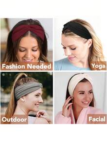 SHEIN 1/6 Băng đô cài tóc boho kiểu dáng rộng cho nữ, phụ kiện tóc thời trang, co giãn, thoải mái, dùng để trang trí nhà cửa, phong cách mùa thu - nhiều màu - Xem 3