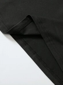 Flirla 上帝在她心中，她不会跌倒 短袖宽松黑色 T 恤，基督教耶稣基督宗教圣经经文 T 恤女款 - 黑色 - 查看 7