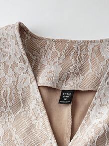 SHEIN Clasi Eleganter Vintage-Spitzen-Blazer in Große Größen - Aprikosenfarben - Übersicht 8