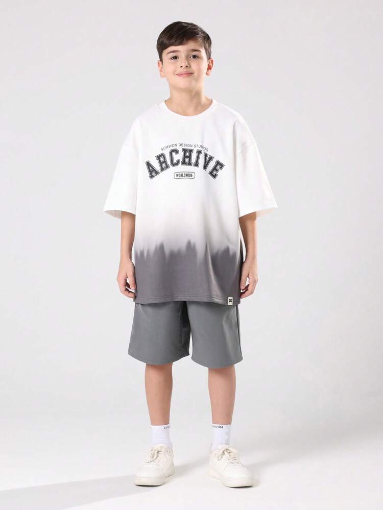 Oversized Archive Logo T-Shirt With Tie Dye Pattern And Matching Shorts