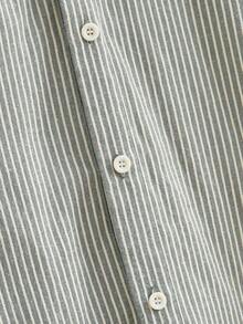 HIMLAND 2pcs/Set Men Summer Cotton Blend Brushed Textured Plaid Casual Short Sleeve Shirt & Loose Linen Pants 2 Pieces Linen Set, Cozy Outfits - Multicolor - View 5